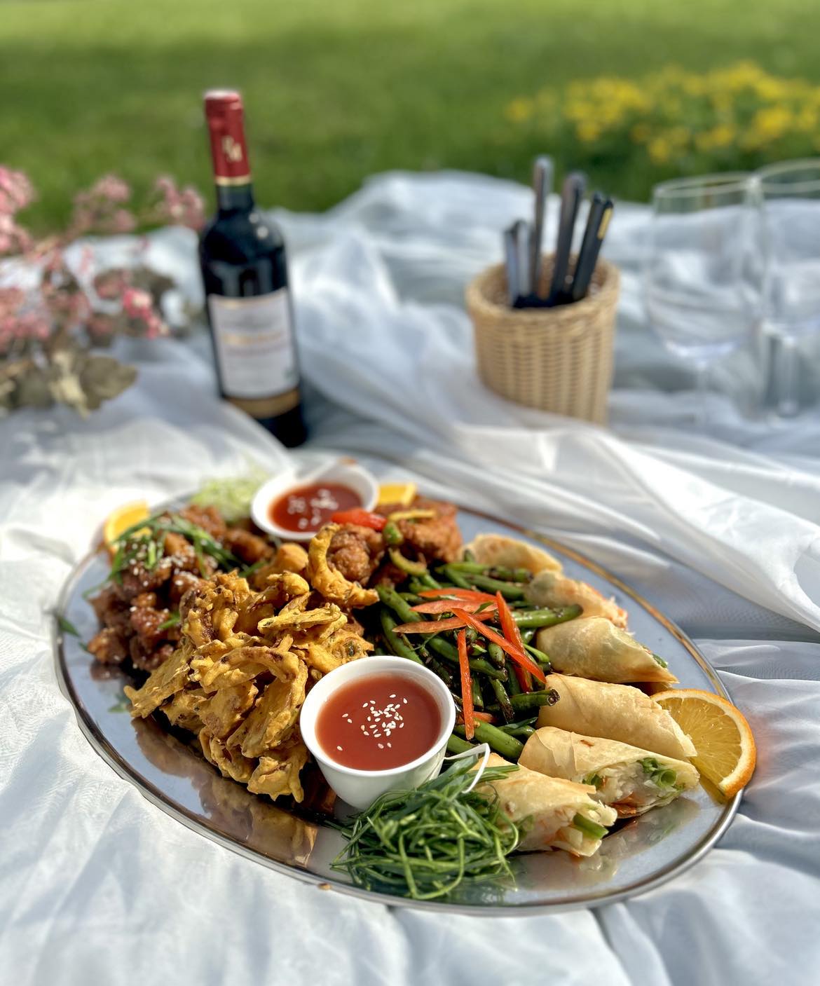 China Red Food Platter